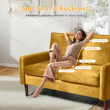 54" Velvet Sofa for Small Spaces, Modern Army Green Fabric Couch with Plush Comfort, Compact Living 18919918