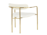 Contemporary Chair in Gold Metal and Cream Velvet - Set of 2 B202P223492