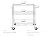 3-Tier New Multipurpose Rolling Cart, Chrome Color, 495lbs Load Capacity 03092420