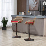 COOLMORE Modern Swivel Bar Stools Set of 2 Adjustable Counter Height Chairs with Footrest for W39594820
