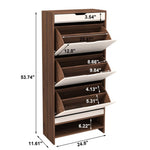 ZUN 3 Tier Shoe Storage Cabinet with Draders for Entryways,Bedroom,Flip Door Design Shoe Cabinet W760102877