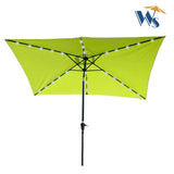 ZUN 10 x 6.5t Rectangular Patio Solar LED Lighted Outdoor Umbrellas with Crank and Push Button Tilt for W65638634