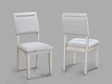 2pc White Light Gray Upholstered chairs Dining Room Wooden Solid Wood Furniture B011P315728