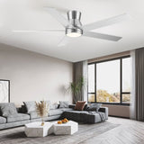 52" Brushed Nickel Lowe Profile Ceiling Fan with Light W1367P270468