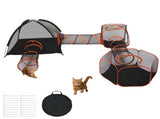 Outdoor Cat Enclosures Indoor Cats, 6 in 1 Portable Cat Play Tent with Tunnels and Cat Houses 02504520