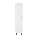 Vintro Storage Cabinet, Broom Hangers, Metal Handle -White B07092126