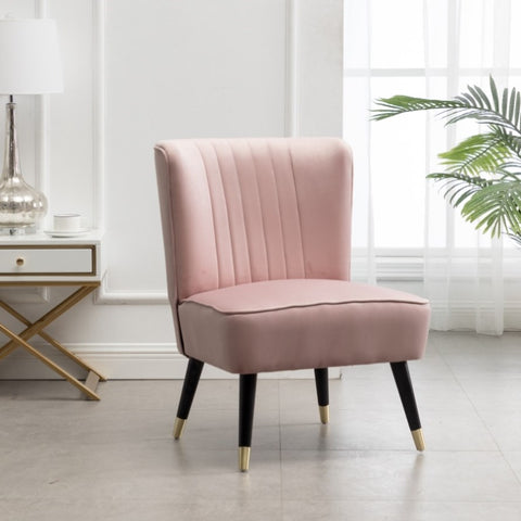 ZUN Elon Contemporary Velvet Upholstered Accent Chair, Pink T2574P164257