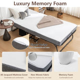 ZUN Folding Bed with Mattress, SPortable Foldable Bed with Storage Cover, SRollaway Bed for Adults with W1422140107