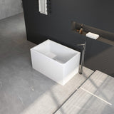 43" Acrylic Freestanding Bathtub with seat Spacious rectangle Shape, Gloss White Finish, Chrome W1675P225124