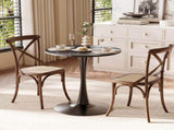 Round Tulip Dining Table, 27.6 Inch Circular Kitchen Table for 2 People, Melamine Laminated MDF 94018467