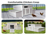 Large Wooden Chicken Coop Outdoor Hen House Poultry Cage for Outdoor with 2 Sides Nesting Boxes W2326P486262