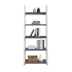 ZUN 5-Tier Shelves,Bookshelf, Storage Rack, Bookcase with Rubber Wood Frame, Ladder Shelf for Living W2582P195346