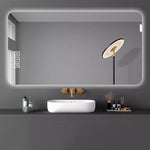 ZUN 23.6x39.5inch Frameless round corner LED bathroom mirror W2071P203069