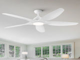 Modern 60 In Intergrated LED Ceiling Fan Lighting with White ABS Blade W1367P447587