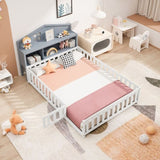 Headboard Storage Cabinet for Full-size Montessori Floor Bed , Grey,Freely collocation W1716P181578