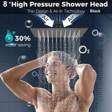Shower Head, 8'' Shower Head hose High Pressure Shower Heads Anti-leak Rainfall Shower Head 41125283