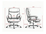 Heated Massage Office Chair, Reclining PU Leather Computer Chair with Footrest, Height Adjustable 98091009