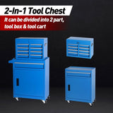 Tool Chest, 5-Drawer Rolling Tool Storage Cabinet with Detachable Top Tool Box, Liner, Universal W2660P287609