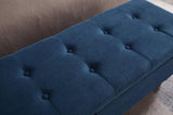 59" Bed Bench with Storage Blue Fabric W1097124943