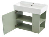 21.6 inch Modern Floating Bathroom Vanity with Ceramic Basin - Perfect for Small Bathrooms, N729P170388F