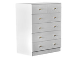 White particleboard with a textured melamine finish, 66*40*111cm, 42 drawer cabinet, matte gold 30910950