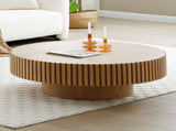 Natural Wood Coffee 39.37 MDF coffee table Modern Handcraft Drum Coffee Circle Coffee W876P188696