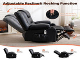 Rocker Recliner Chair with Massage and Heat for Adults,, 360&degSwivel oversize recliner chair with W1521P502262