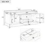 ZUN Storage Bench with 2 Drawers and 2 Cabinets, Shoe Bench with Removable Cushion for Living Room, 52471490