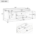 ZUN Storage Bench with 2 Drawers and 2 Cabinets, Shoe Bench with Removable Cushion for Living Room, 85506854