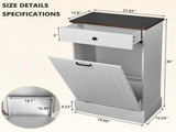 Tilt Out Trash Can, Hidden Wooden Trash Can with Drawer, Free Standing Garbage 66903259