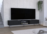 Waco TV Rack, Hairpin Stand with Spacious Storage and Cable Management Holes, Black B097P167461
