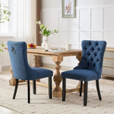 Nikki Collection Modern, High-end Tufted Solid Wood Contemporary Flax Upholstered Linen Dining Chair W1143P233650