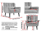 Modern Accent Chair,Chenille Arm Chairs for Living Room,Upholstered Mordern Armchair,Comfy Soft W1028P162720