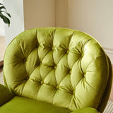 ZUN Swivel Leisure chair lounge chair velvet APPLE GREEN color with ottoman W1805103944