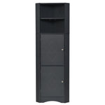 ZUN Tall Bathroom Corner Cabinet, Freestanding Storage Cabinet with Doors and Adjustable Shelves, MDF WF293800AAB