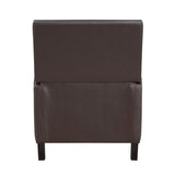 Push Back Reclining Chair Dark Brown Self-Reclining Motion Chair 1pc Cushion Seat Solid Wood Frame B011128300