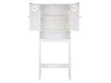 Double Door Fork Toilet Cabinet White 62734971