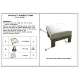 Patio Indoor Outdoor Aluminum Ottoman Footstool with Cushion, Powdered Pewter B01051501
