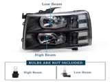 Headlights For 2007-2013 Chevy Silverado 1500 2500HD 3500HD Clear Projector 93903062