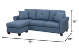 Blue Color Glossy Polyfiber Tufted Cushion Couch Sectional Sofa Chaise Living Room Furniture B01149070