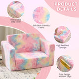 Glow-in-the-Dark Kids Foldable Sofa Bed All-Sponge Single Chaise Lounge Pink Unicorn Flannel 83281048