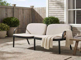 Luna Outdoor Patio PP Loveseat, Black Frame with Beige Cushion N775P272741B