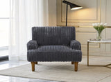 Modern Accent Chair with 3.5cmW Wide Wale Corduroy, 9" Solid Wood Legs, Comfortable Upholstered 91172918