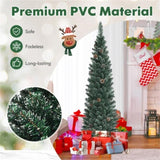 5FT Green Artificial Christmas Tree - 214 Lush Tips, 25 Realistic Pine Cones, Foldable Metal Stand 97114349