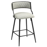 SET OF 2, 26'' Counter height bar stools PU cover kitchen island counter bar stool with black powder 15487766