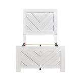 Contemporary White Finish Twin Size Panel Bed Wooden Bedroom Furniture 1pc, Bed in a Box B011P250489