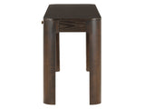 TREXM Rustic Console Table with Curved Corners for Safety, Entryway Table with 3 Concealed Drawers, N715P361525P