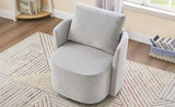 360&deg Swivel Chair, 29.9" Accent Barrel Armchair, Upholstered Swivel Sofa Chair with Curved Design N719P272681E