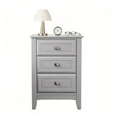 () Modern 3-Drawer Nightstand Spray-painted MDF 15.7*15.7*23.62in Grey 92566286