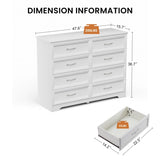 ZUN Modern 3 Drawer Bedroom Chest of Drawers with 8 Drawers Dresser, Clothes Organizer -Metal Pulls for W1668P182257